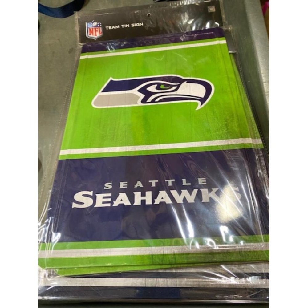 Seattle Seahawks Tin Sign - Retro Style  Manufactured To Be A Distressed / Used